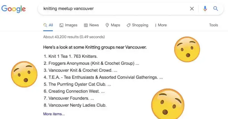 knitting meetups in Vancouver