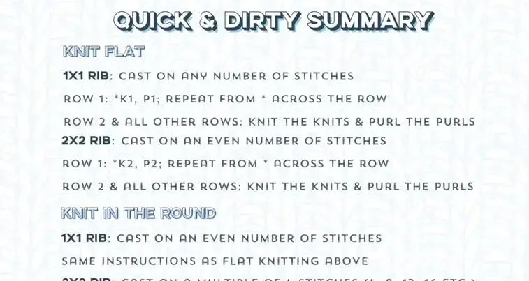 tips for rib knitting