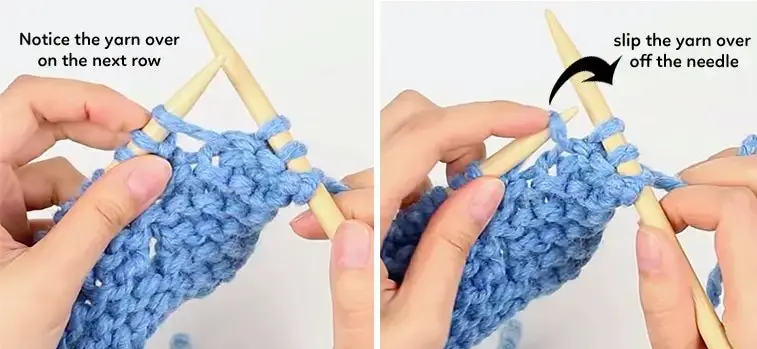 holes in the knitting