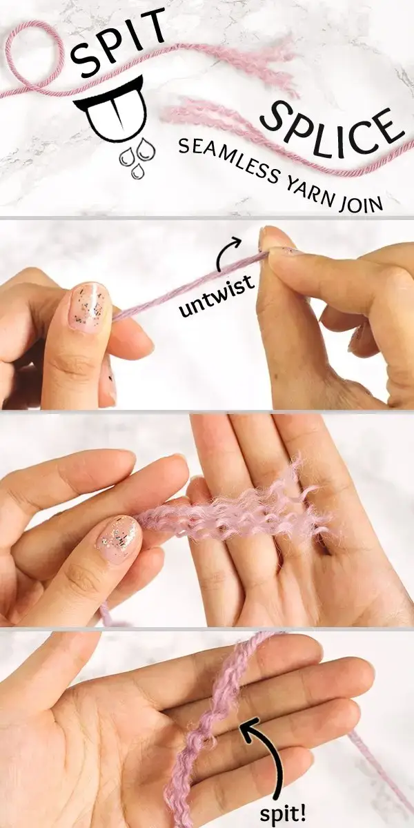 instructions on how to join yarn with spit splice