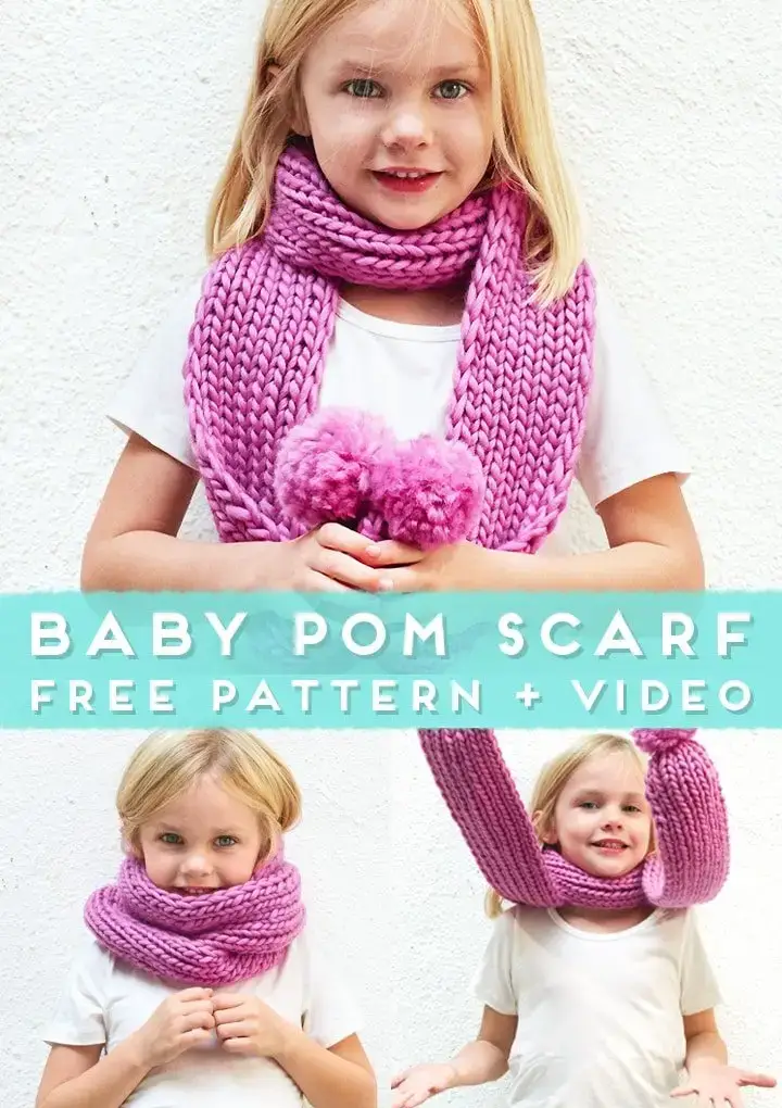 little girl wearing a pink scarf