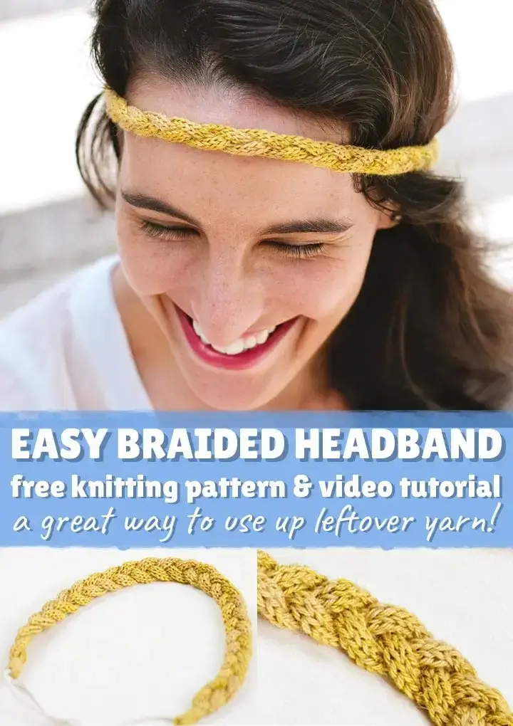 easy braided headband free knitting pattern tutorial