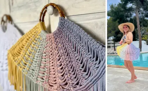 DIY Macrame Beach Bag Tutorial by Craft Ninja  Mimi & basket