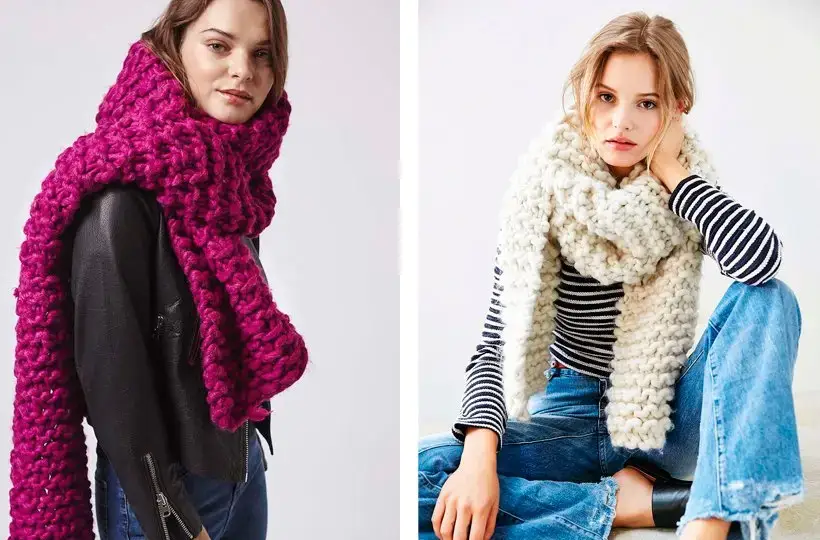 chunky knit scarf how to knit