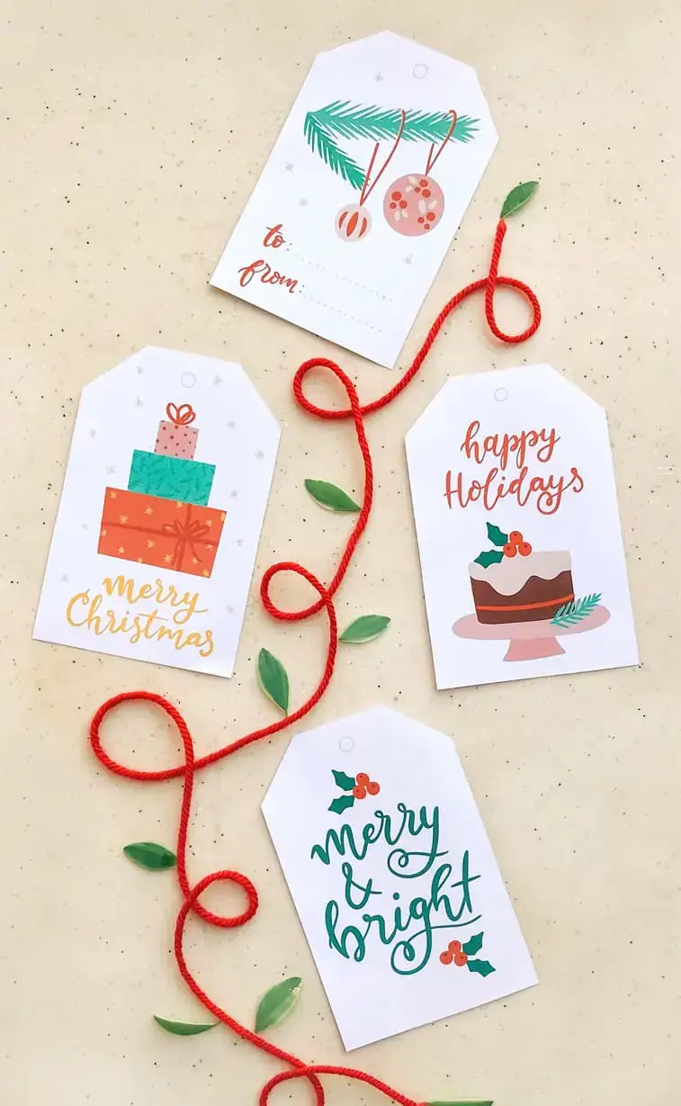 Kostenlose druckbare Weihnachtsgeschenkanhänger für Strickerinnen