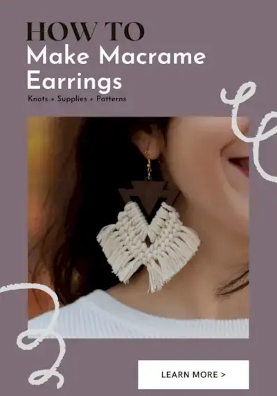 How to make Macrame Earrings - Knots + Supplies + Patterns  Mimi & basket