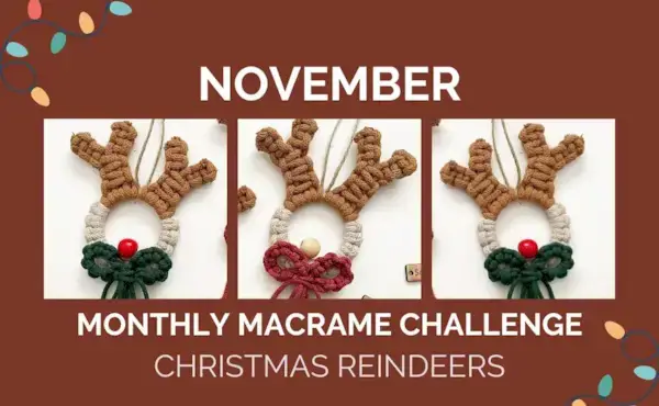 DIY Macrame Reindeer Tutorial by Soulful Notions - November Monthly Macrame Challenge