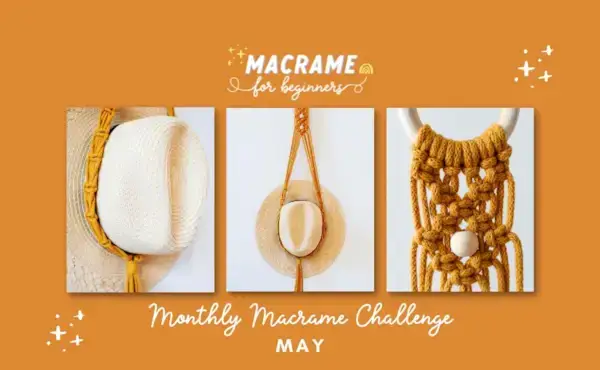 Monthly Macrame Challenge - Easy Macrame Hat Hanger for Beginners by Marloes