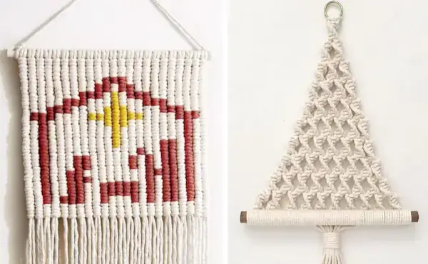 14 lustige und einfache Anleitungen zum Aufhängen von Makramee-Weihnachtswänden