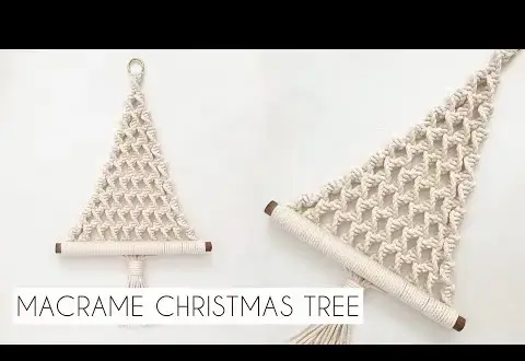 Modèle de suspension murale d’arbre de Noël en macramé festif par Soulful Notions