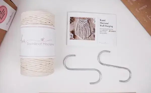 Bochiknot Starter KIt - Macrame Tutorials  Mimi & basket