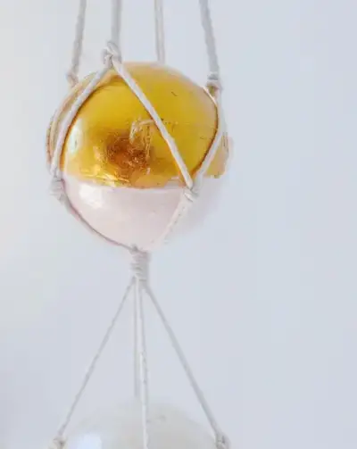 Easy DIY Macrame Bath Bomb Hanger Tutorial for Beginners - Disco Ball Hanger