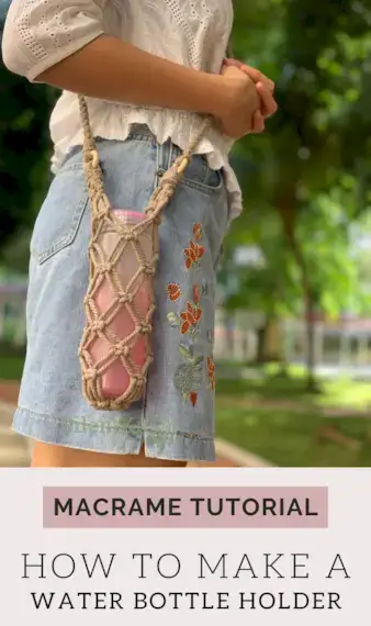 4x Easy DIY Macrame Water Bottle Holder Tutorials by SilentKnot