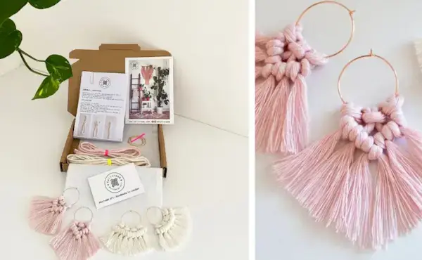 10 Best Macrame DIY KITS for Beginners - Favorite Etsy Picks - Macrame Earring DIY Kit for Beginners