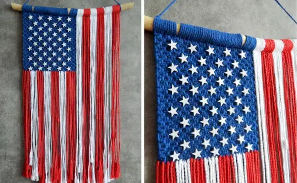 4th of July American Flag Macrame Tutorials 2