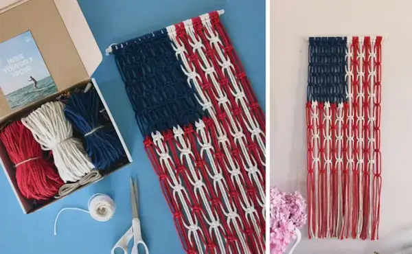 4th of July American Flag Macrame Tutorials 2