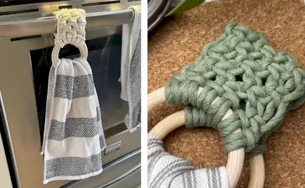 12 ที่วางผ้าเช็ดตัว Macrame DIY ง่าย ๆ สำหรับห้องครัวแสนสบาย