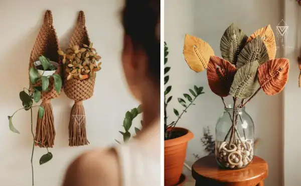 12 Gorgeous Free DIY Macrame Patterns by Hanga Macrame  Mimi & basket