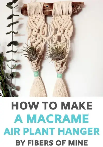 Macrame Air Plant Hanger Tutorial by Fibers of Mine  Mimi & basket 
