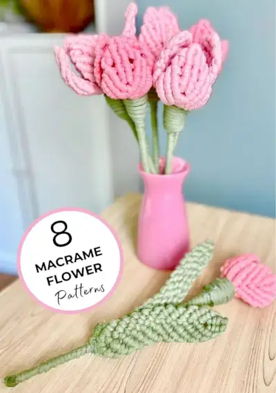8 Gorgeous Free Macrame Flower Patterns by Simply Inspired  Mimi & basket 