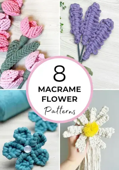 8 Gorgeous Free Macrame Flower Patterns by Simply Inspired  Mimi & basket 