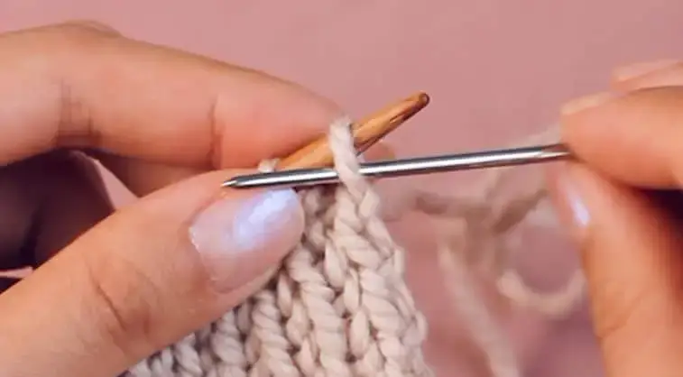 knitting into a stitch for bind off