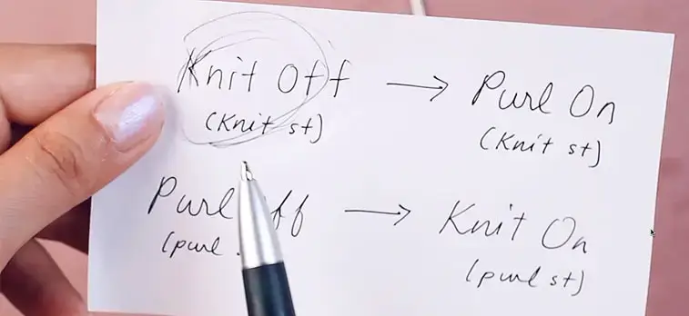 paper showing the italian tubular bind off technique