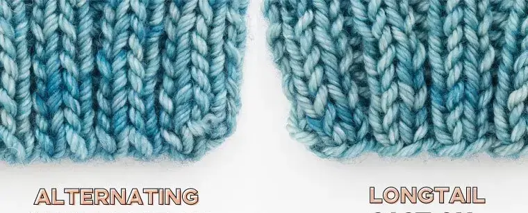 alternating cable cast on comparison