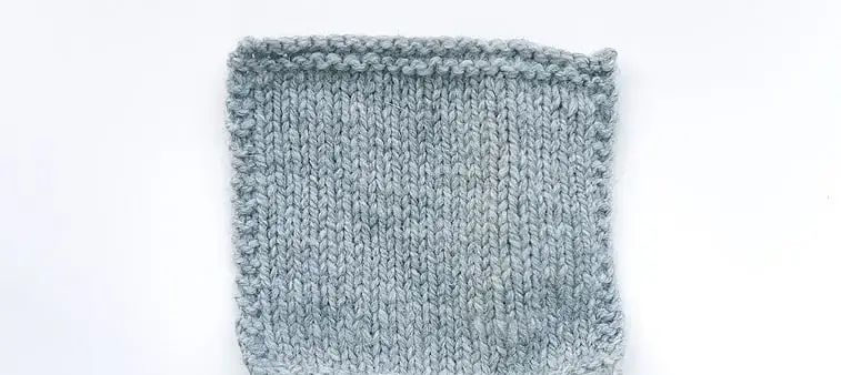 stockinette stitch knitting swatch