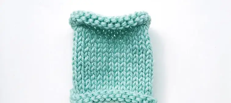 stockinette stitch knitting curling from all sides