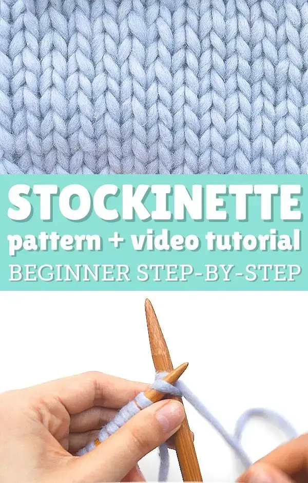 knitting needles with stockinette stitch