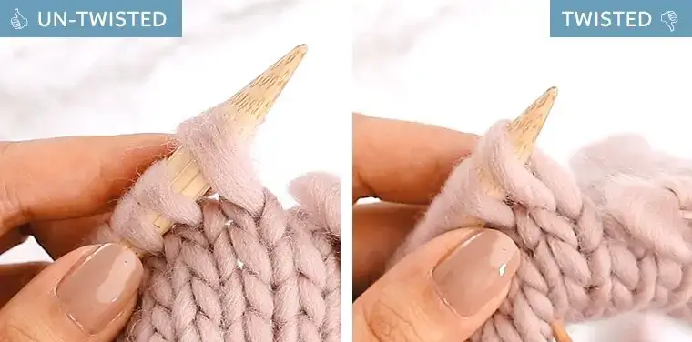 twisted stitch versus untwisted stitch