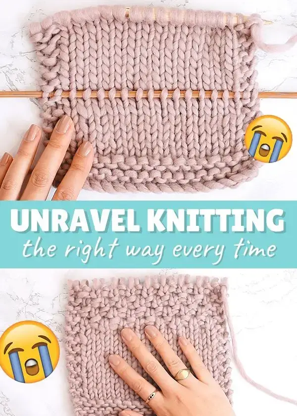 pink knitting on needle