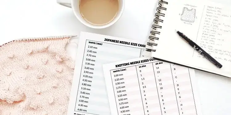 Kötőtűméretek és átalakítási táblázat (ingyenesen nyomtatható)