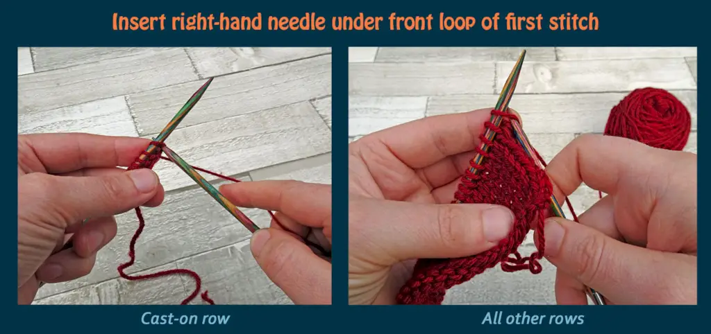 Wie man den Knit Stitch strickt – ein Foto- und Video-Tutorial