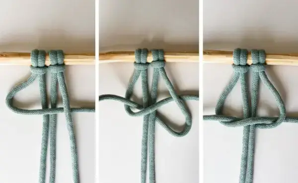 Square Knot Step-by-step Tutorial with Photos - Step 1  Mimi & basket