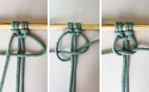 Square Knot Step-by-step Tutorial with Photos - Step 3  Mimi & basket