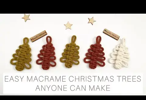 Tutorial súper fácil de adorno de árbol de Navidad de macramé - Desafío navideño de macramé 2024