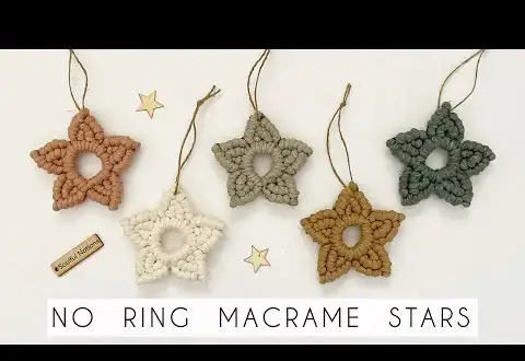 Makramē zvaigžņu rotājumu apmācība — 2024. gada Makramē Ziemassvētku izaicinājums