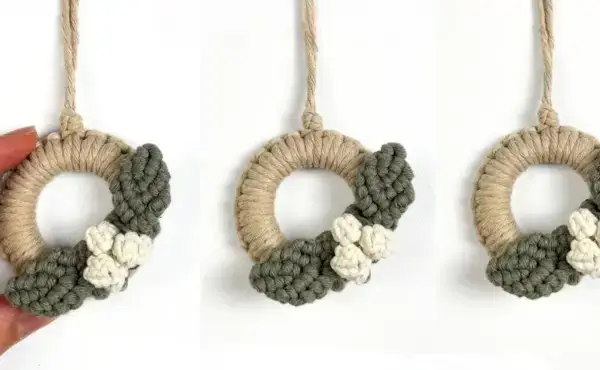 簡単なマクラメ リース オーナメントのチュートリアル – 2024 年のマクラメ クリスマス チャレンジ