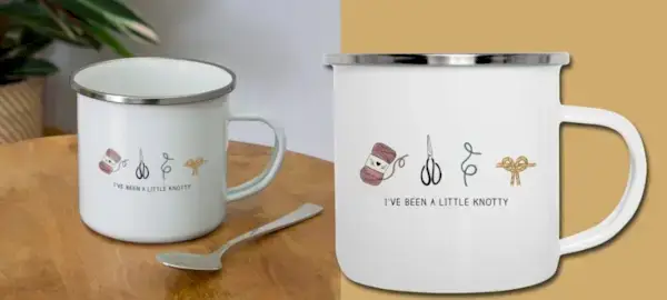 Macrame Enamel Camper Mug Designs Quote Knotty  Mimi & basket 2