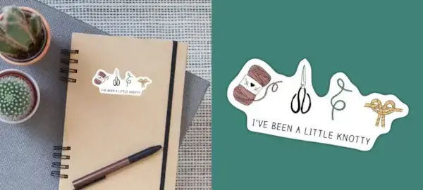 Macrame Sticker Designs Quote Knotty  Mimi & basket