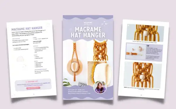 Easy DIY Macrame Hat Hanger Tutorial for Beginners (PDF) - Happy Knotting Macrame Patterns