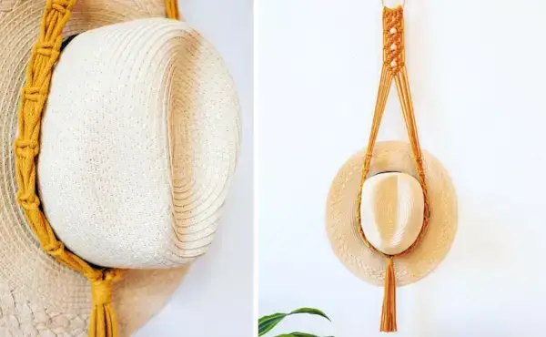 Květnová měsíční výzva Macrame – Snadný návod na věšák na klobouky Macrame VYHRAJTE šťastný vzor uzlování!