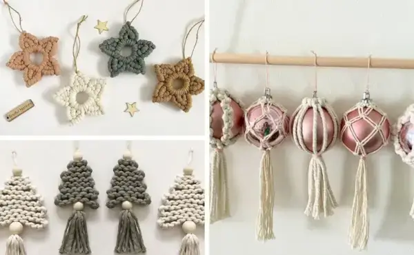 December Monthly Macrame Challenge - Macrame Christmas Decorations