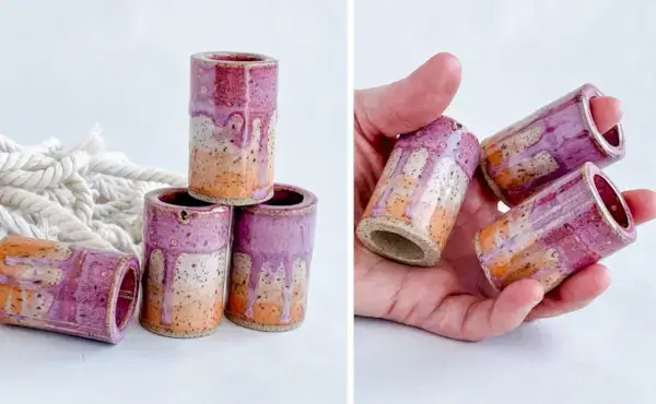 Gorgeous Ceramic Beads and Tubes for Macrame by Stacia Schaefer Design