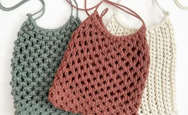 June Monthly Macrame Challenge - Macrame Market Bag by Soulful Notions