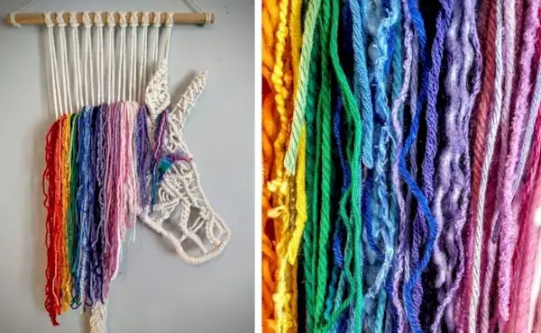 March Monthly Macrame Challenge - Macrame Horse Macrame Unicorn Pattern by MerrittMacrame