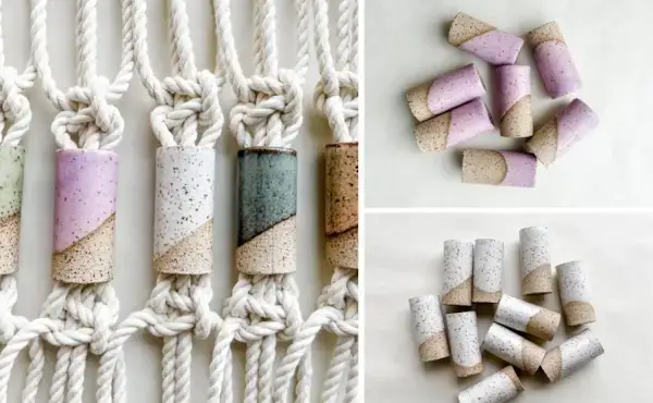 10 Best Etsy Finds To Take Your Macrame Projects To The Next Level - Macrame Ceramic Tubes  Mimi & basket 2