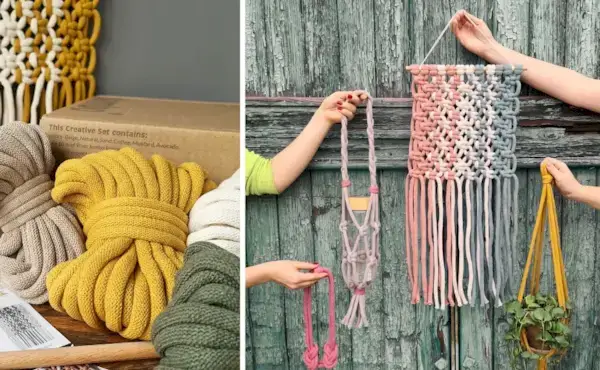 Revisión del producto: Juegos creativos Bobbiny Jumbo: 3 sencillos kits de macramé de bricolaje para principiantes